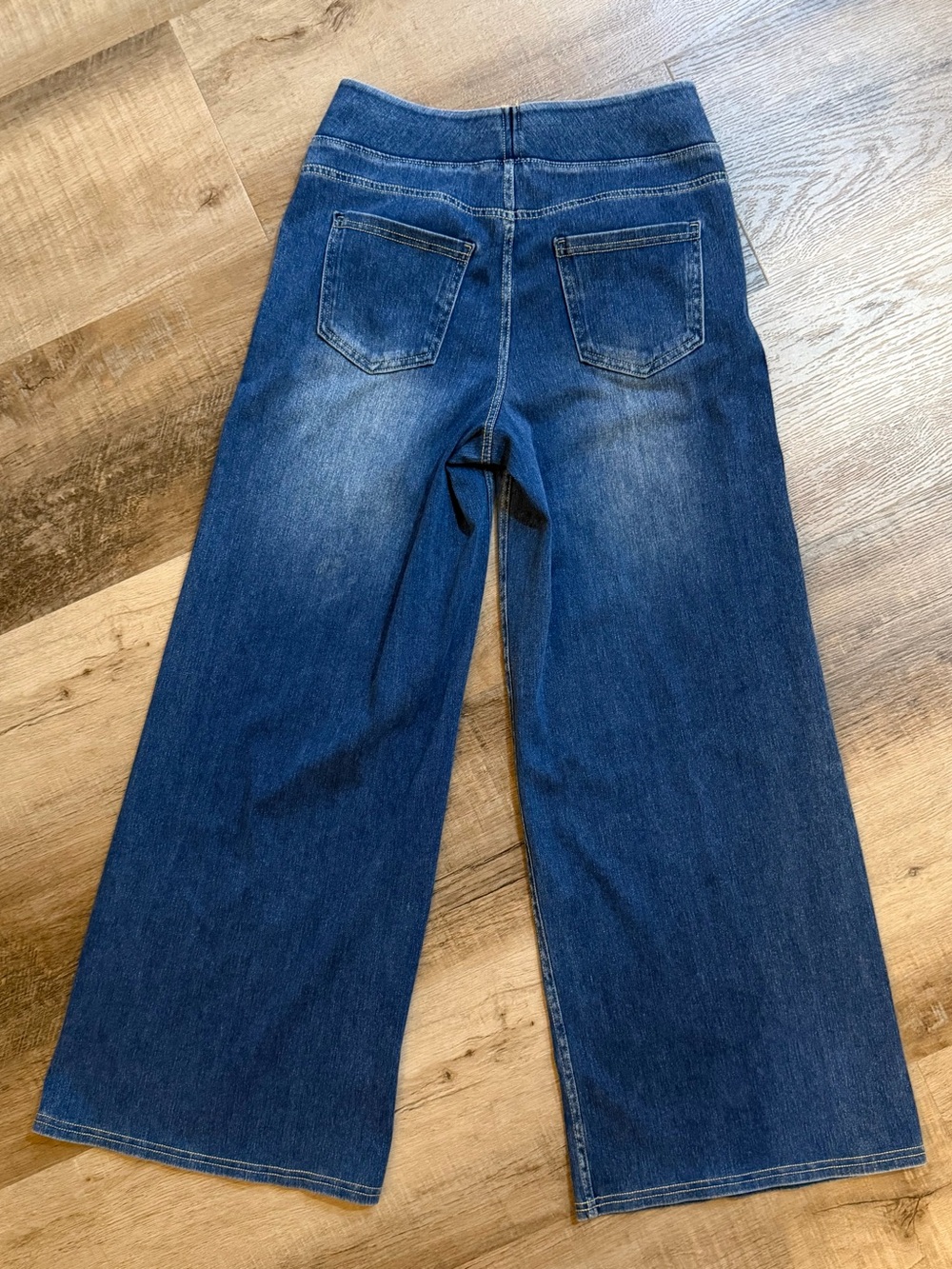 HALARA Wide-Leg Denim Pull On Stretch Comfy Jeans Size Small Petite - Picture 10 of 12